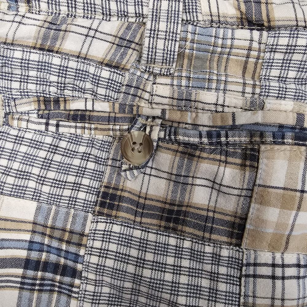 Vintage Old Navy Madras Patchwork Shorts Men's 38x10 Plaid Preppy Loose Relaxed - Picture 8 of 14
